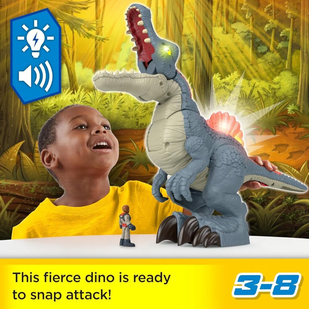 NEW Fisher-Price Imaginext LARGE Jurassic World Dinosaur Spinosaurus Toy - Picture 11 of 15